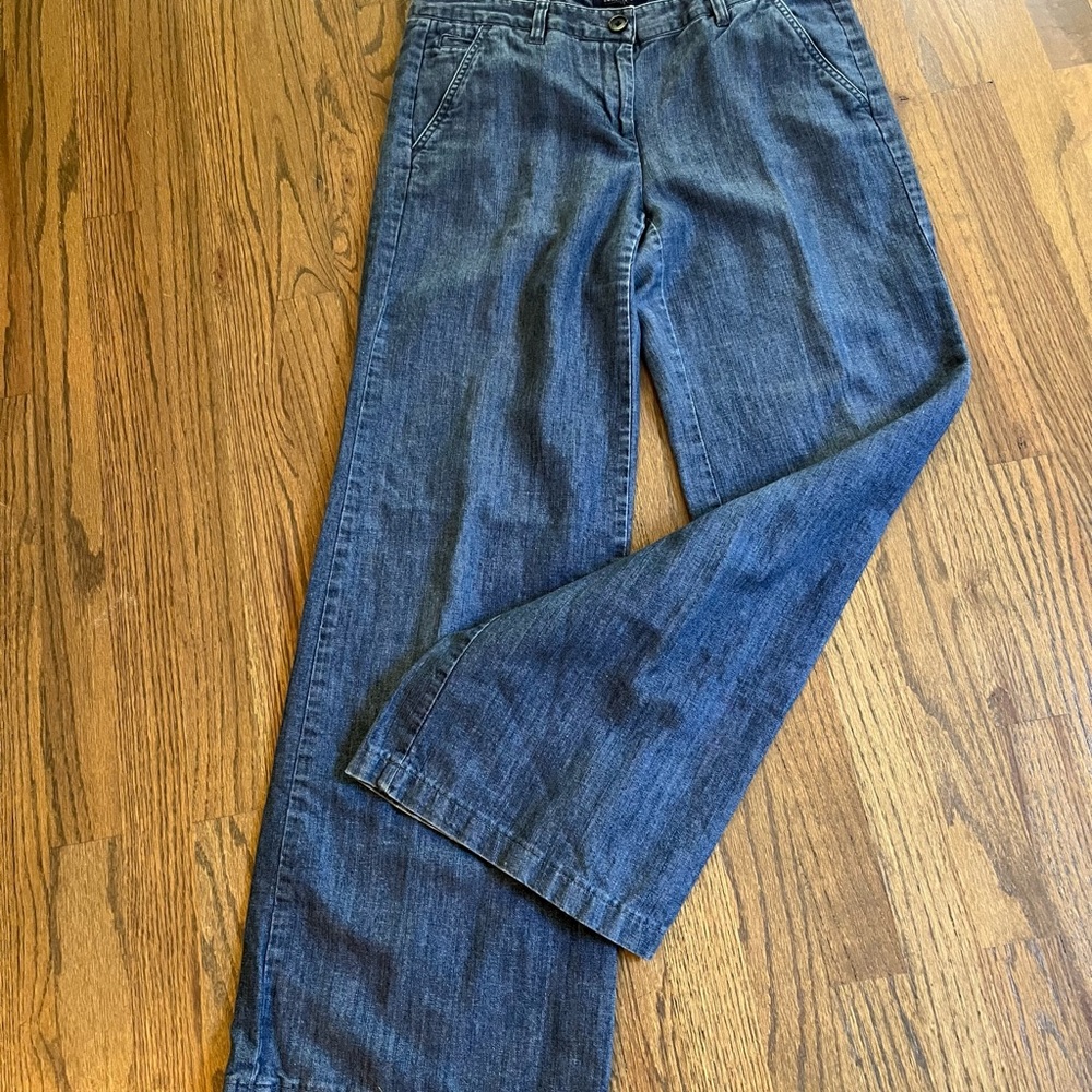 Lands' End wide leg slit pocket jeans size 8 - Picture 9 of 9